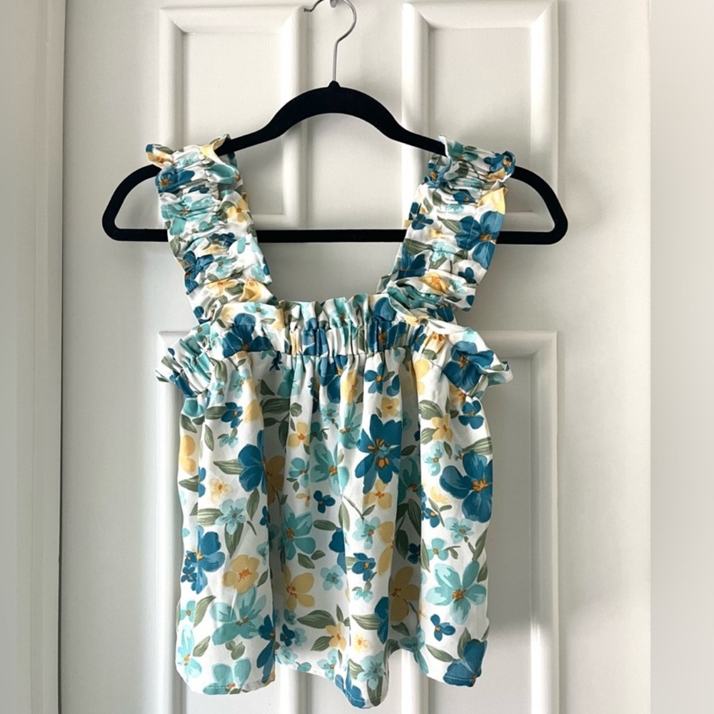 Perch brand by Blu-Pepper Floral Ruffle Tank Top Women’s 2XL